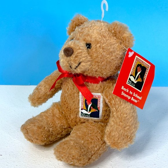 RARE US Postal Service Back To School Stamp Teddy Bear Plush Stuffed Animal Toy - Picture 6 of 8